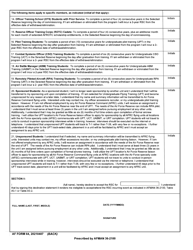 AF Form 64 Reserve Service Commitment Acknowledgement/Declination, Page 2