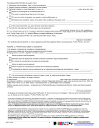 Form AOPC310A Landlord/Tenant Complaint - Pennsylvania (English/Spanish), Page 2