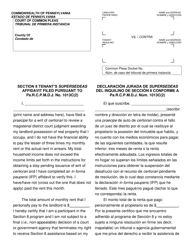 Document preview: Form AOPC312-08 (C) Section 8 Tenant's Supersedeas Affidavit Filed Pursuant to Pa.r.c.p.m.d.j. No. 1013c(2) - Pennsylvania (English/Spanish)