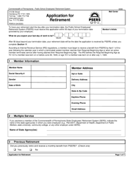Form PSRS-8 Application for Retirement - Pennsylvania, Page 3