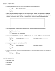 Application for Certificate of Self Insurance - Rhode Island, Page 2