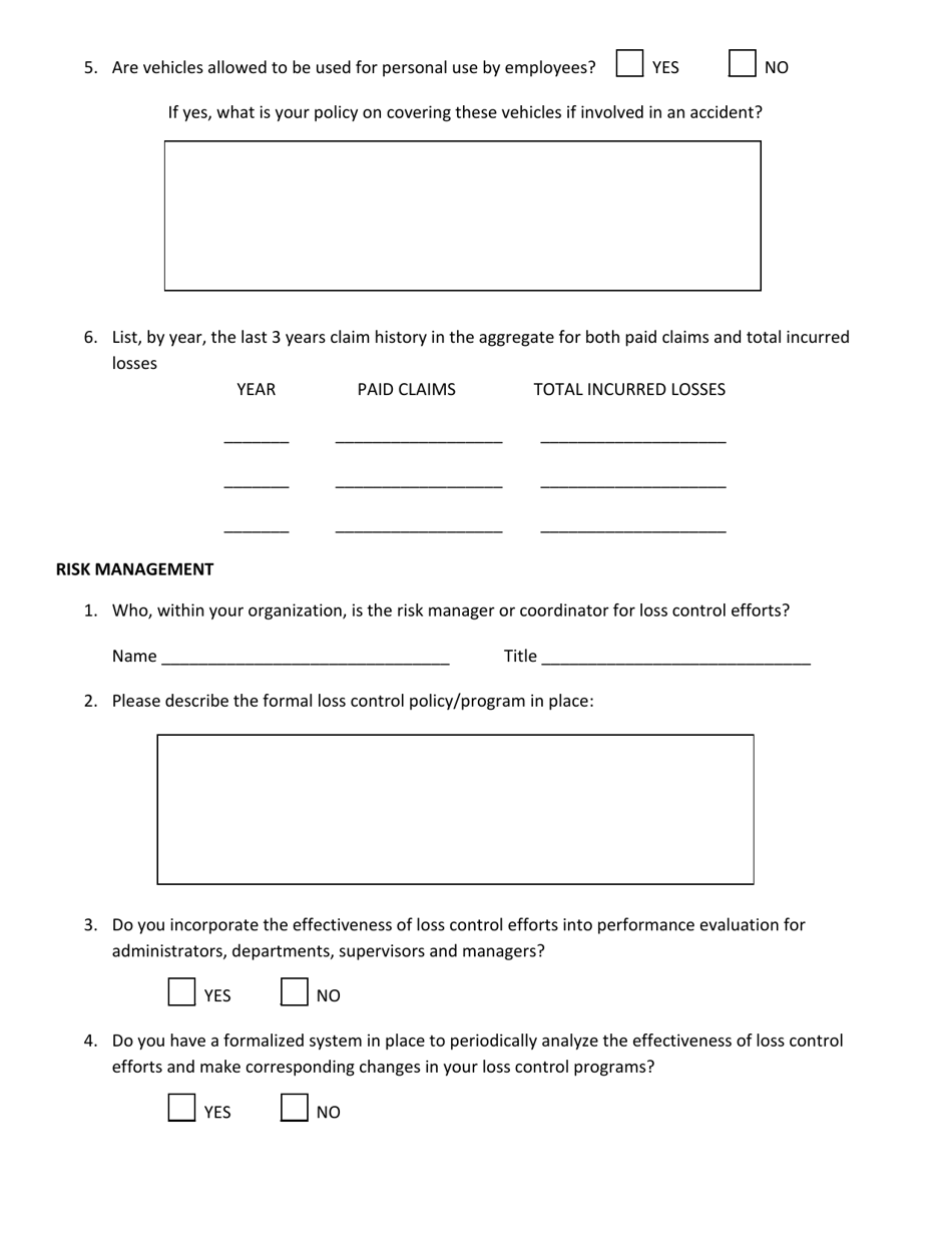 Application for Certificate of Self Insurance - Rhode Island, Page 5