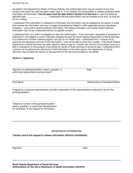 Form DSS-NEMT-964 &quot;Medicaid Non-emergency Medical Travel Authorization for the Use or Disclosure of Protected Health Information&quot; - South Dakota, Page 2