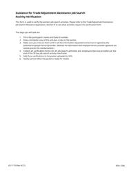 Form LB-1119 Trade Adjustment Assistance Job Search Activity Verification - Tennessee, Page 2
