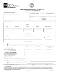 Document preview: Form LB-1116 Job Search Payment Form - Tennessee
