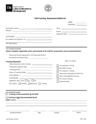 Document preview: Form LB-0738 Taa Training Assessment Referral - Tennessee