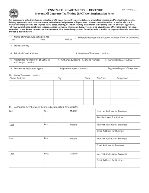 Form RVF-16041  Printable Pdf