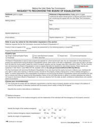 Form TC-194A Request to Reconvene the Board of Equalization - Utah