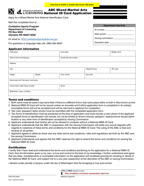 Form PA-611-029  Printable Pdf