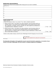 Form PA-611-022 Amateur Mixed Martial Arts Sanctioning Organization License Application - Washington, Page 2