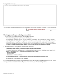 Form BPD-600-006K Vehicle Dealers, Manufacturers, and for Hire Complaint - Washington, Page 2
