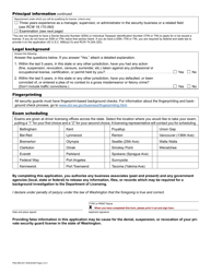 Form PSG-690-001 Private Security Guard Company/Qualifying Principal License Application - Washington, Page 2