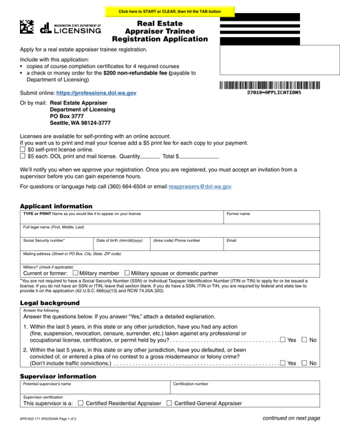 Form APR-622-171  Printable Pdf