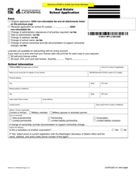 Form RE-623-121 Real Estate School Application - Washington, Page 2