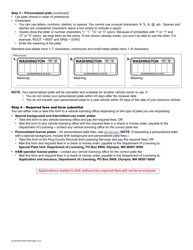 Form AI-420-499 Specialty License Plate Application - Washington, Page 2