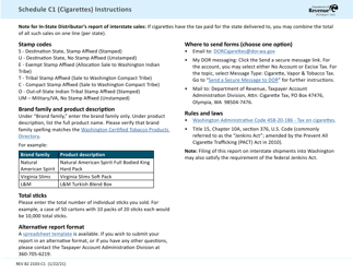 Form REV82 2103-C1 Schedule C1 Cigarettes - Washington, Page 2