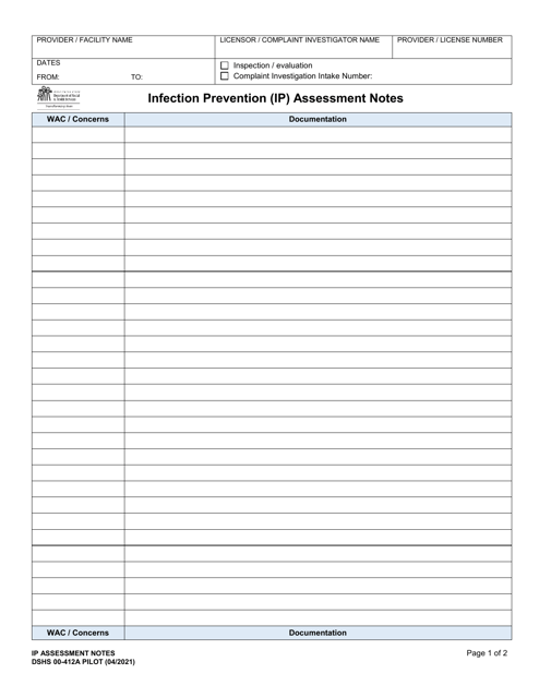 DSHS Form 00-412A  Printable Pdf