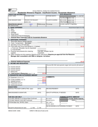 DSHS Form 06-125 Residential Allowance Request - Insufficient Income/Housemate Allowance - Washington
