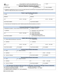 DSHS Form 10-427 School District Communication - Washington