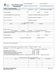 DSHS Form 14-427 Teen Parent Living Assessment - Washington