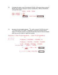 Che 151, Practice Problems 4 Chapter 2 Worksheet With Answer Key - Tucker High School, Page 3