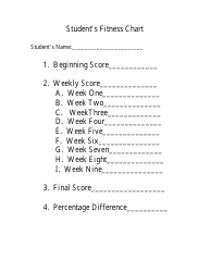 Student&#039;s Fitness Chart Template