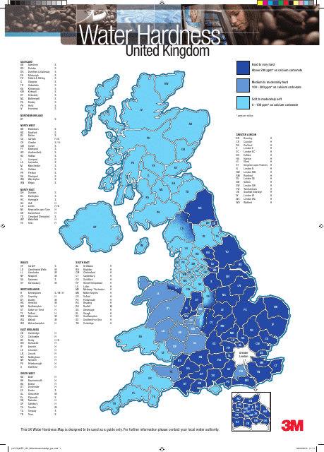 United Kingdom Water Hardness Chart - United Kingdom