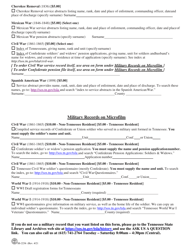 Form SS-2236 Military Records Search Request - Tennessee, Page 2
