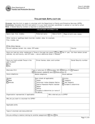 Form C-105-0250 Volunteer Application - Texas