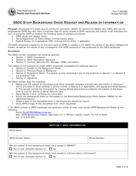Form F-500-2951 Sscc Staff Background Check Request and Release of Information - Texas