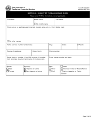 Form F-500-2944 Non-dfps Staff Background Check Request Form - Texas, Page 2