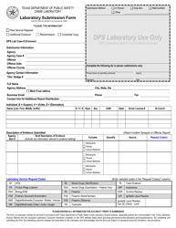 Form LAB-201 Laboratory Submission Form - Texas