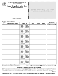 Form LAB-202 Seized Drugs Destruction Only Submission Form - Texas, Page 2