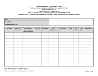 Form TCEQ-10003 (OP-UA2) Stationary Reciprocating Internal Combustion Engine Attributes - Texas, Page 38