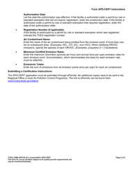 Form TCEQ-10489 (APD-CERT) Certification of Emission Limits - Texas, Page 5