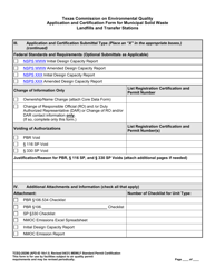 Form TCEQ-20296 Standard Permit Certification Municipal Solid Waste Landfills and Transfer Stations Application - Texas, Page 8