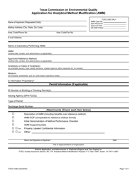 Form TCEQ-10364 Application for Analytical Method Modification - Texas, Page 9