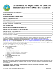 Document preview: Instructions for Form TCEQ-10062 Registration for Used Oil Handler and/or Used Oil Filter Handlers - Texas
