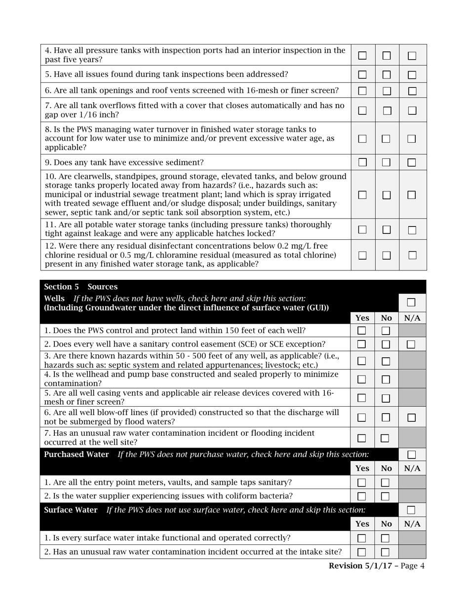 Form TCEQ-20901 Revised Total Coliform Rule (Rtcr) Level 1 Assessment Form - Texas, Page 4