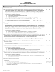 Application for Utah Resident Individual License - Utah, Page 3