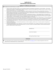 Application for Utah Resident Individual License - Utah, Page 4
