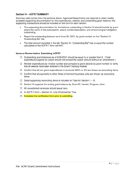 Instructions for Form ACFR-7 Grant Commitments - Vermont, Page 4