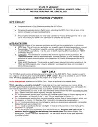 Instructions for Form ACFR-9 Sefa Form - Vermont, Page 2