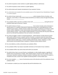 Form 200-00390 Probation Order - Vermont, Page 3