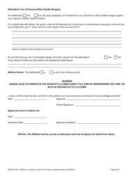 Form 400-00151N Affidavit in Support of Relief From Abuse Complaint - Vermont, Page 3