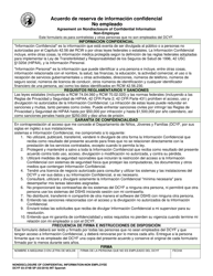 Document preview: DCYF Formulario 03-374B Acuerdo De Reserva De Informacion Confidencial - No Empleado - Washington (Spanish)