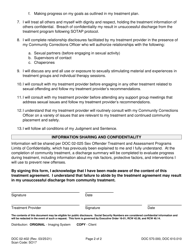 Form DOC02-402 Sex Offender Treatment and Assessment Programs Informed Consent for Community Treatment - Washington, Page 2