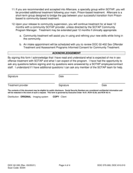 Form DOC02-330 Sex Offender Treatment and Assessment Programs Informed Consent for Prison Treatment - Washington, Page 4
