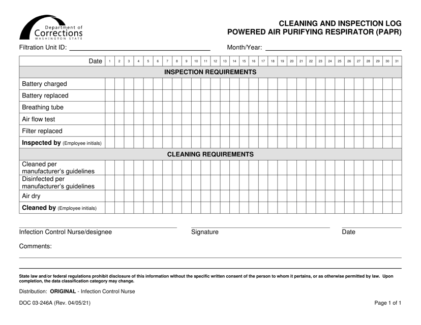 Form DOC03-246A  Printable Pdf