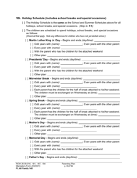 Form FL All Family140 Parenting Plan - Washington, Page 8